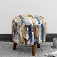 Asher Solid Wood  Ottomon in  Multicolor Colour