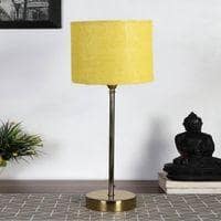 Yellow Jute with Metal Gold Table Lamp