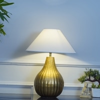 Joanna Metal Table Lamp With White Cotton Shade