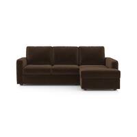 Apollo Compact Sofa (Colour : Dark Earth, Cushion : Soft, Back Type : Regular, Seating Capacity : Right Aligned 2 Seater + Right Aligned Chaise + Ottoman)