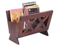 Mika Solid Wood Magazine Rack in Walnut