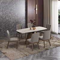 Aeris Ceramic 4 To 6 Seater Extendable Dining Table With Anderson Dining Chair