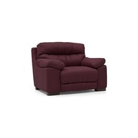 Thiene 1 Seater Leather Sofa in Wine Colour