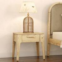 Faye Solid Wood Bedside Table In Natural White Ash Finish