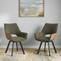 Casey Swivel Dining Chair In Olive And Tan Colour Set Of 2