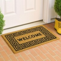 Luxe Home 100% Natural Coir Doormat Welcome Geometric Print (71x45 cm)