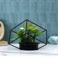 Artificial Succulent Indoor Plant With A Metal Stand