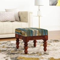 Zoya Solid Wood  Ottomon in  Multicolor Colour