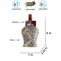 Devansh Solid Wood Electric Wall Light in Brown Colour with Multi Shade Count of 1 Light