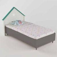 Dream House Engineered Wood Bed in Grey Colour