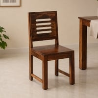 Elian Solid Wood Dining Chair in Provincial Teak Finish - Set of 2