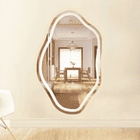 Wavy LED Backlit Mirror Designer Flower Shape for