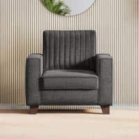 Apollo Neo 1 Seater Fabric Sofa in Steel Colour (Back Height : Regular, Cushion Type : Soft)