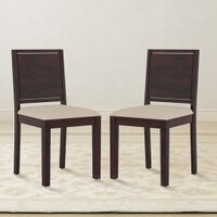 Oribi Solid Wood Dining Chair Set Of 2 In Mahogany Finish