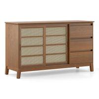 Fujiwara Solid Wood Sideboard in Amber Walnut Finish