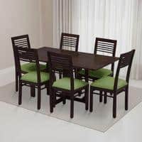 Danton Zella Solid Wood 6 Seater Dining Table With Set Of 6 Chairs