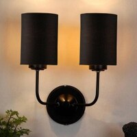 Calloway Dual Black cotton Wall mounted Lamp with Iron Base (KV32)