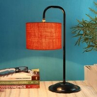 Payton Orange Jute Shade Iron Table Lamp