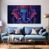 The Castle Decor Lord Ganesha Wall Painting Wooden Framed 27x48 Inch (Style 17)