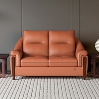 Russet 2 Seater Leatherette Sole in Cinnamon Brown Colour