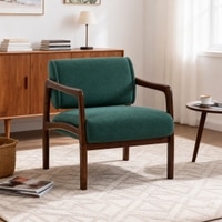 Citrus Boucle Fabric Arm Chair in Green