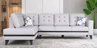 Garcia 5 Seater Fabric Sofa with Right Hand Side Lounger in Cream Beige