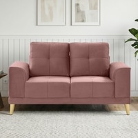 Nency Velvet 2 seater Sofa Peach
