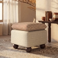 Camille Pouffee in Clay Knit and Almond Beige Colour