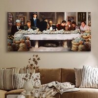 Luxury Mafia Money Graffiti Canvas Wall Painting Decor 22x46 Inch