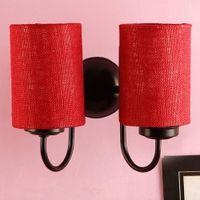 Tammey Maroon Natural Fiber Wall Light