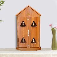 shravya engineered wood prayer unit in teak finish