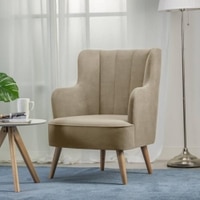 Lerrot Accent chair Velvet in Beige Color
