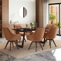 Adria Copa Cabana Black Stone 6 Seater Dinning Table With Set of 3  Wella Dining Chair
