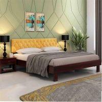 Davis Solid Wood Queen Size Non Storage Bed In Walnut Finish