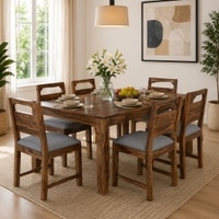 Tarragon 6 Seater Dining Set In Teak Finish