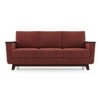 Corby Essential 3 Seater Fabric Sofa In Dark Coral