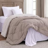 Taupe Shade Solid Comfoter Reversible Cotton Feel 350 Gsm Single Bed 240 X 160 Cms