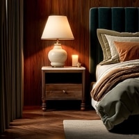 Ukti Bedside Table in Walnut Finish