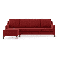 Abbey Sectional Sofa (Colour : Salsa Red, Cushion : Soft, Seater : Left Aligned 3 Seater + Left Aligned Chaise)
