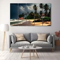 The Castle Decor Sea Art Wall Painting Wooden Framed 27x48 Inch (Style 2)