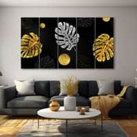 The Castle Decor Abstract Wall Painting Wooden Framed 27x48 Inch for Living Room (Style 3)