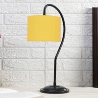 Yellow cotton Curvy table lamp with Iron Base (SP05)