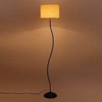 Deven White Cotton Shade Floor Lamp