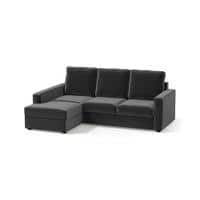 Apollo Compact Sofa (Colour : Pebble Grey, Cushion : Soft, Back Type : High Back, Seating Capacity : Left Aligned 2 Seater + Left Aligned Chaise + Ottoman)