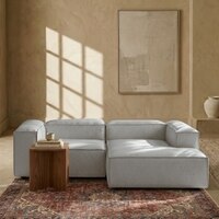 Elegantedge Wood Left Aligned 2-Seater With Upholstery Non Storage Sofa In Grey Colour