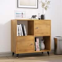 Hexa Engineered Wood Bookshelf Multipurpose Storage Rack in Giant Wood Colour