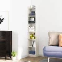 Hexa Engineered Wood Bookshelf Multipurpose Storage Rack in Frosty White Colour