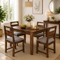 Charlie 4 Seater Dining Set In Dual Tone Finish