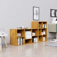Hexa Engineered Wood Bookshelf Multipurpose Storage Rack in Giant Wood Colour