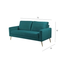 Hilda Fabric Sofa (Teal Blue)